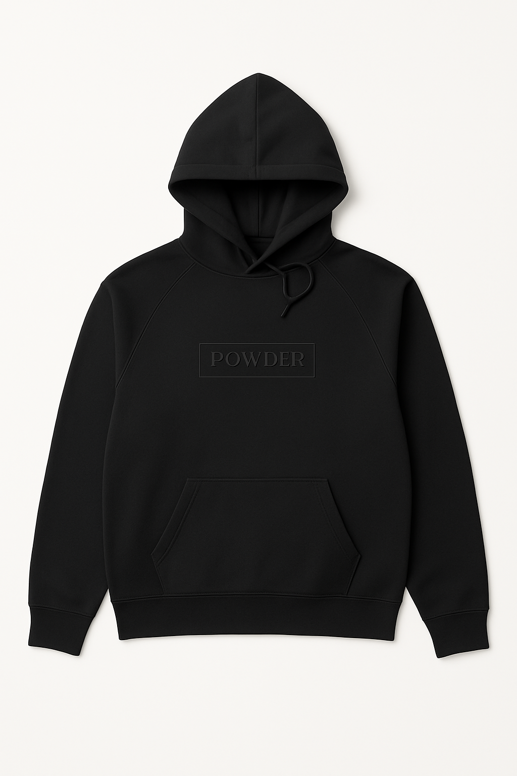 Powder Hoodie Black on Black Monochrome - PowderLA
