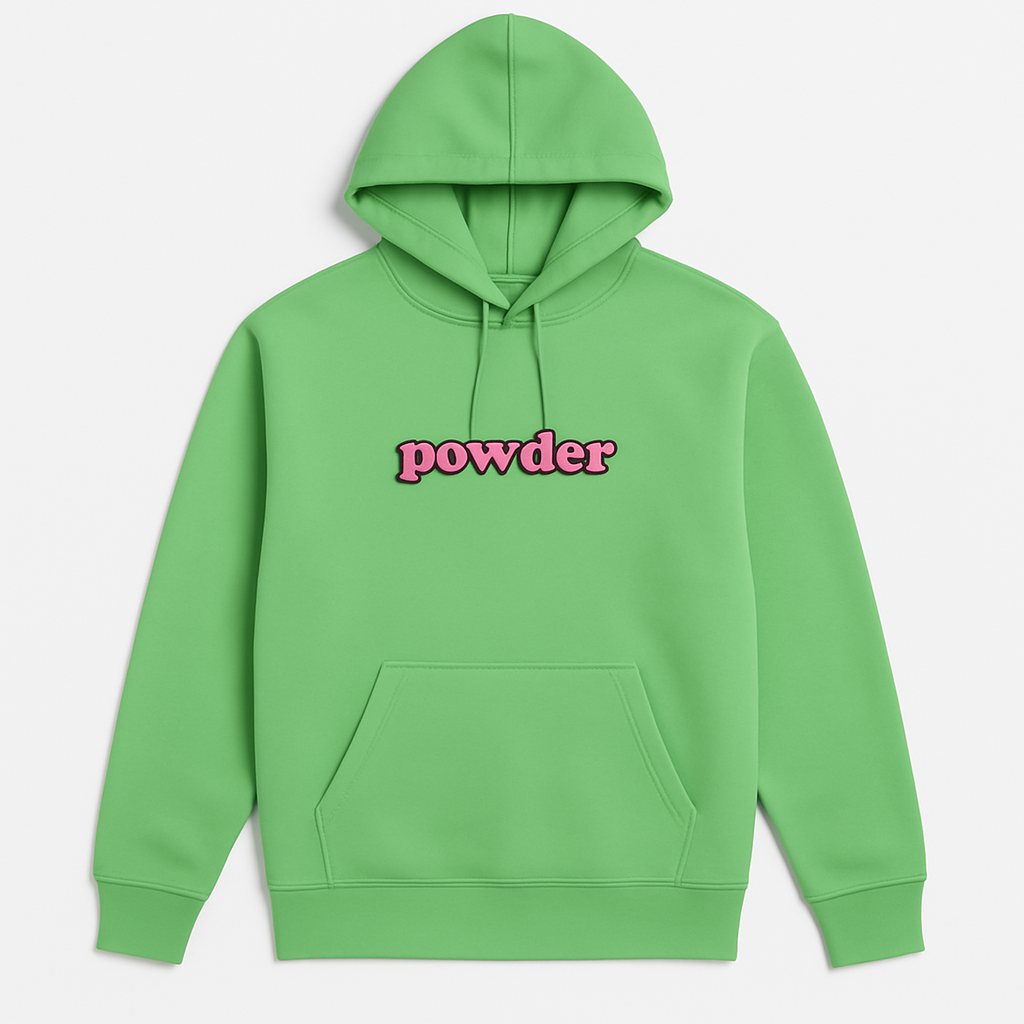 Powder Hoodie Green with Pink