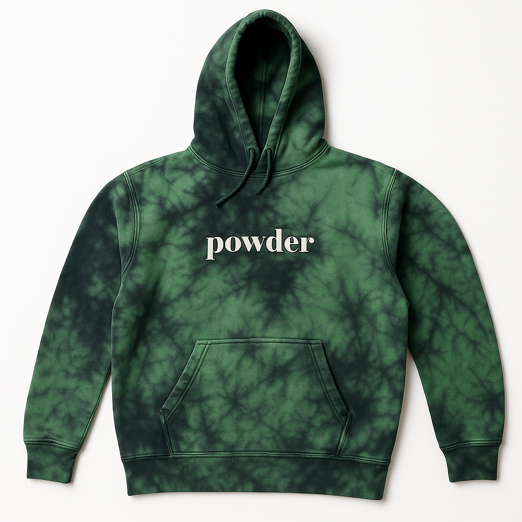 Tie Dye Green and Black Hoodie - flat lay