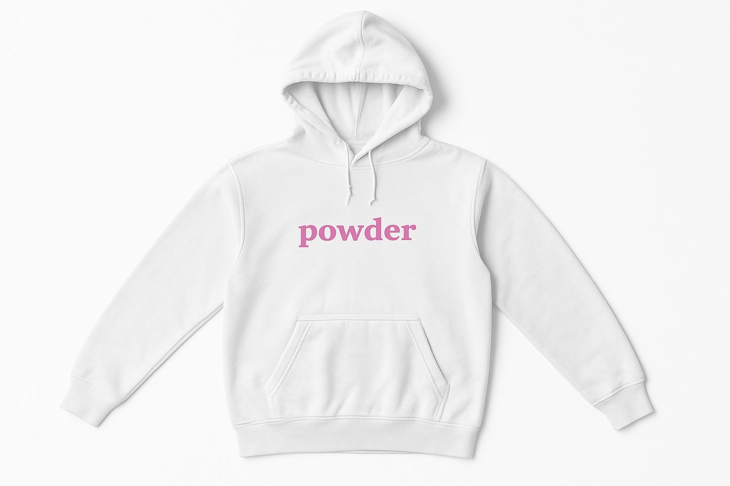 Powder Hoodie White with Pink