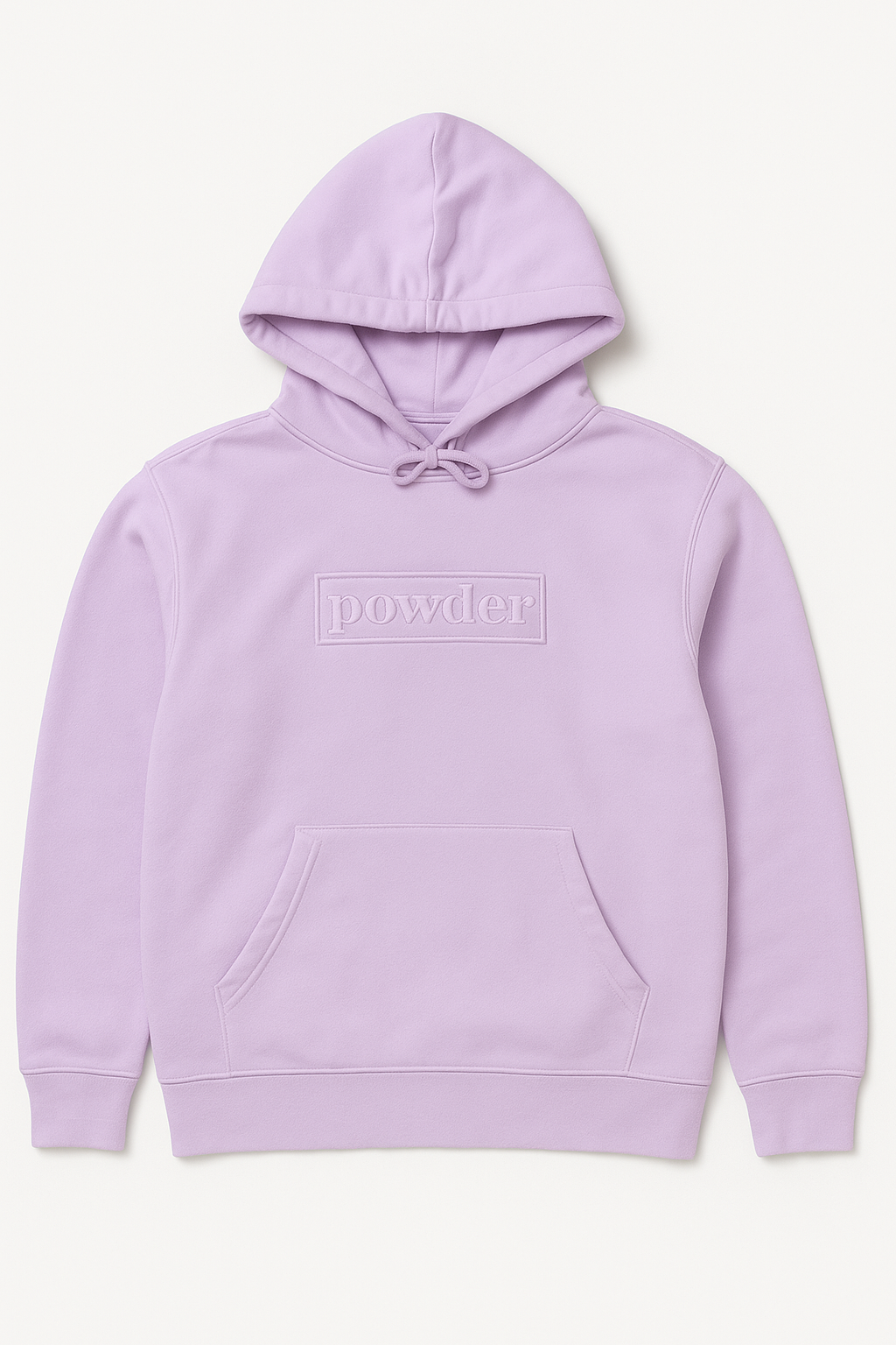 Flat lay of lavender pink monochrome hoodie - PowderLA