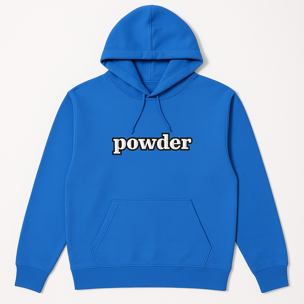 Powder Hoodie Ocean Blue with White