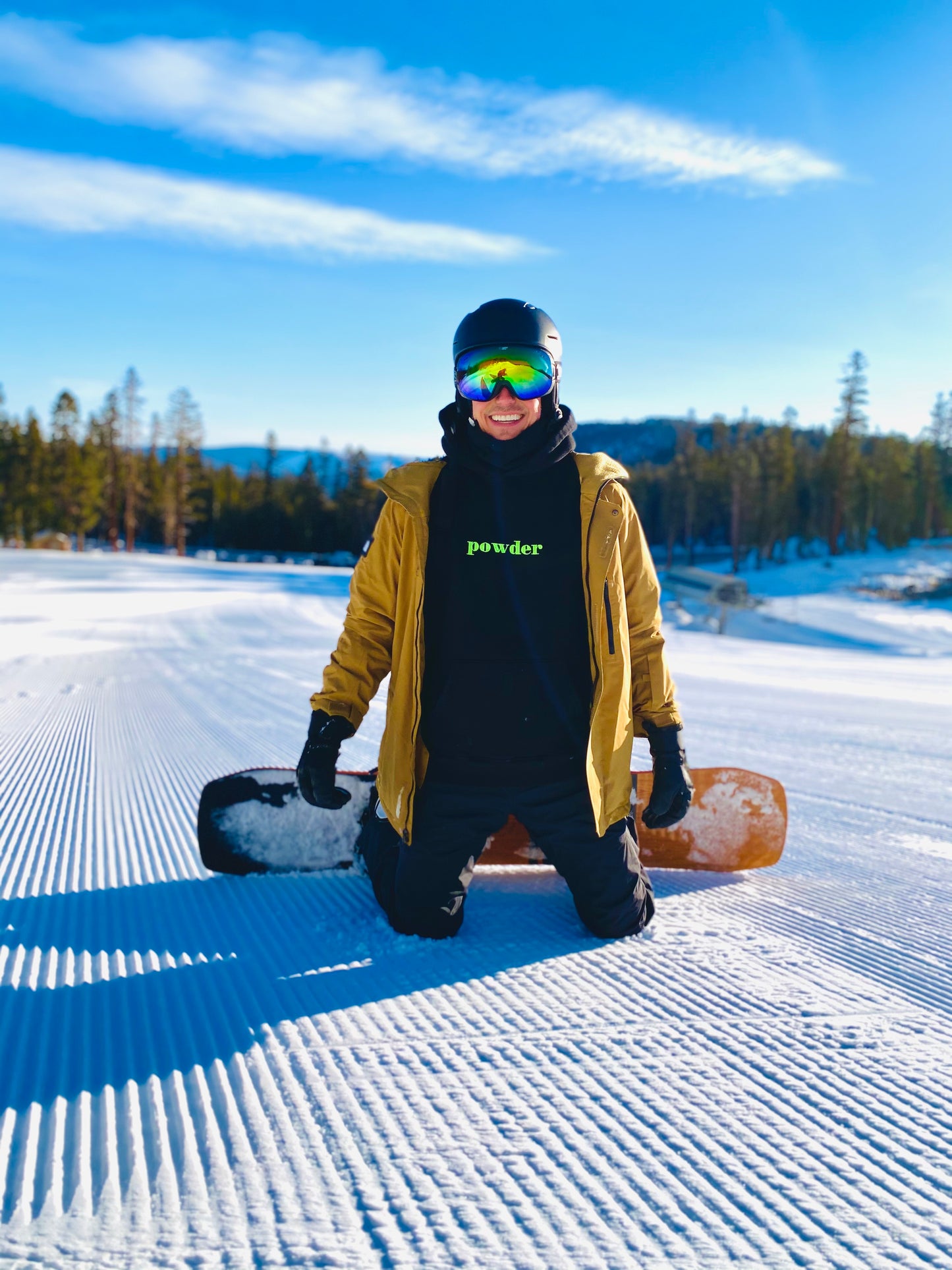 Jet Black & Neon Green Hoodie - PowderLA - PowderLA