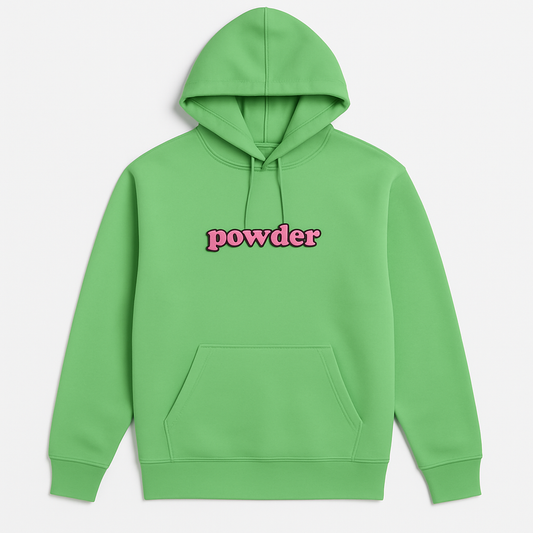 Powder Hoodie Green with Pink - PowderLA