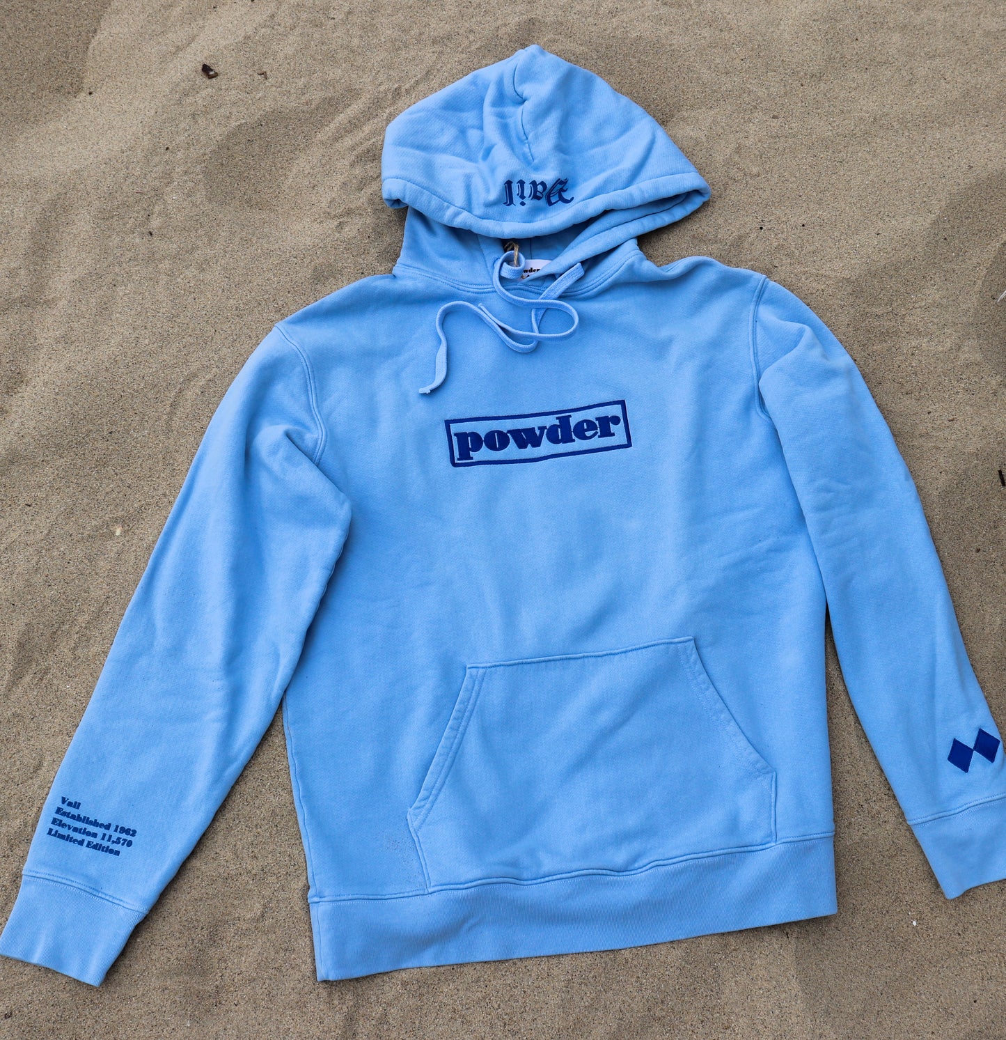 Powder Hoodie Light Blue with Dark Blue - PowderLA