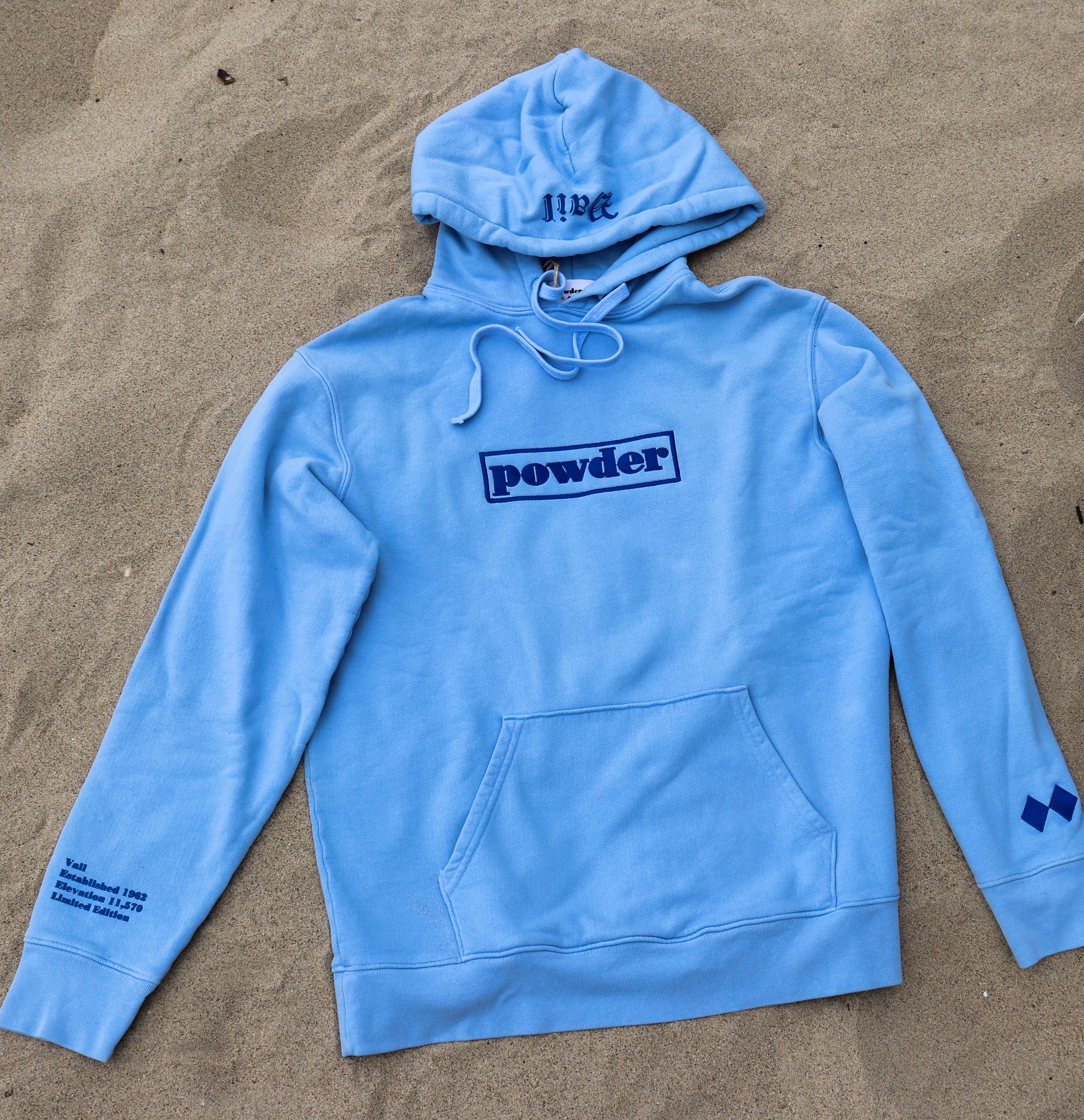 Powder Hoodie Light Blue with Dark Blue - PowderLA