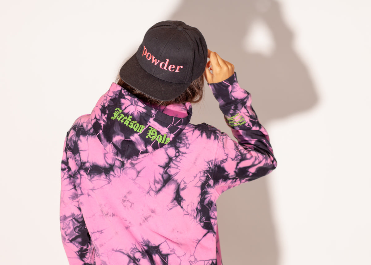 Powder Hoodie Pink Tie Dye Pink with Blue Tie Dye (Cotton Candy detail) / Jackson Hole / S
