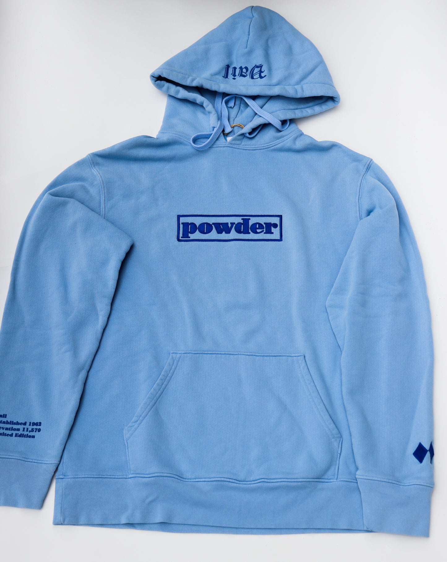 Powder Hoodie Light Blue with Dark Blue - PowderLA