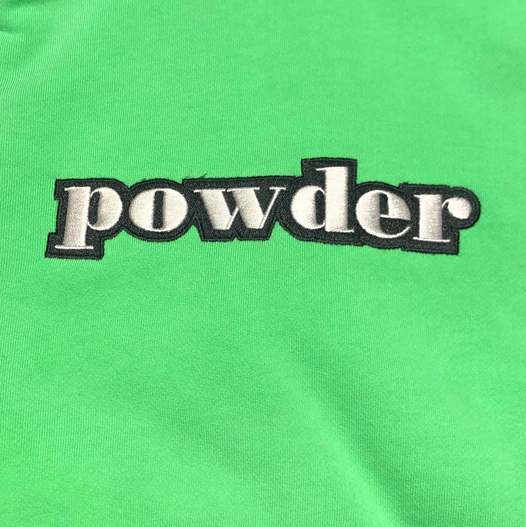 Powder Hoodie Green with White - PowderLA