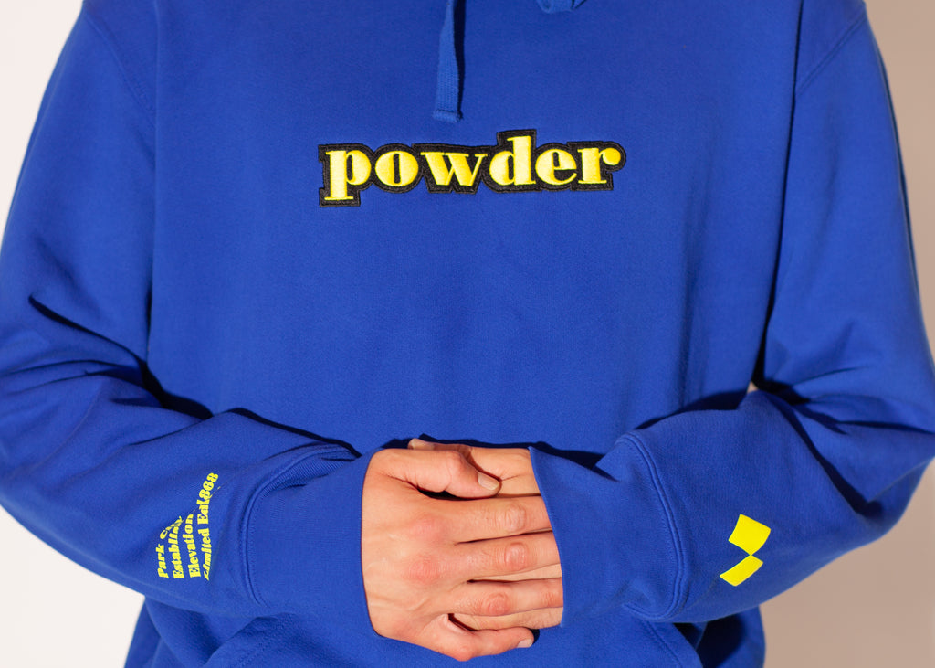 Powder Hoodie Royal Blue with Yellow - PowderLA