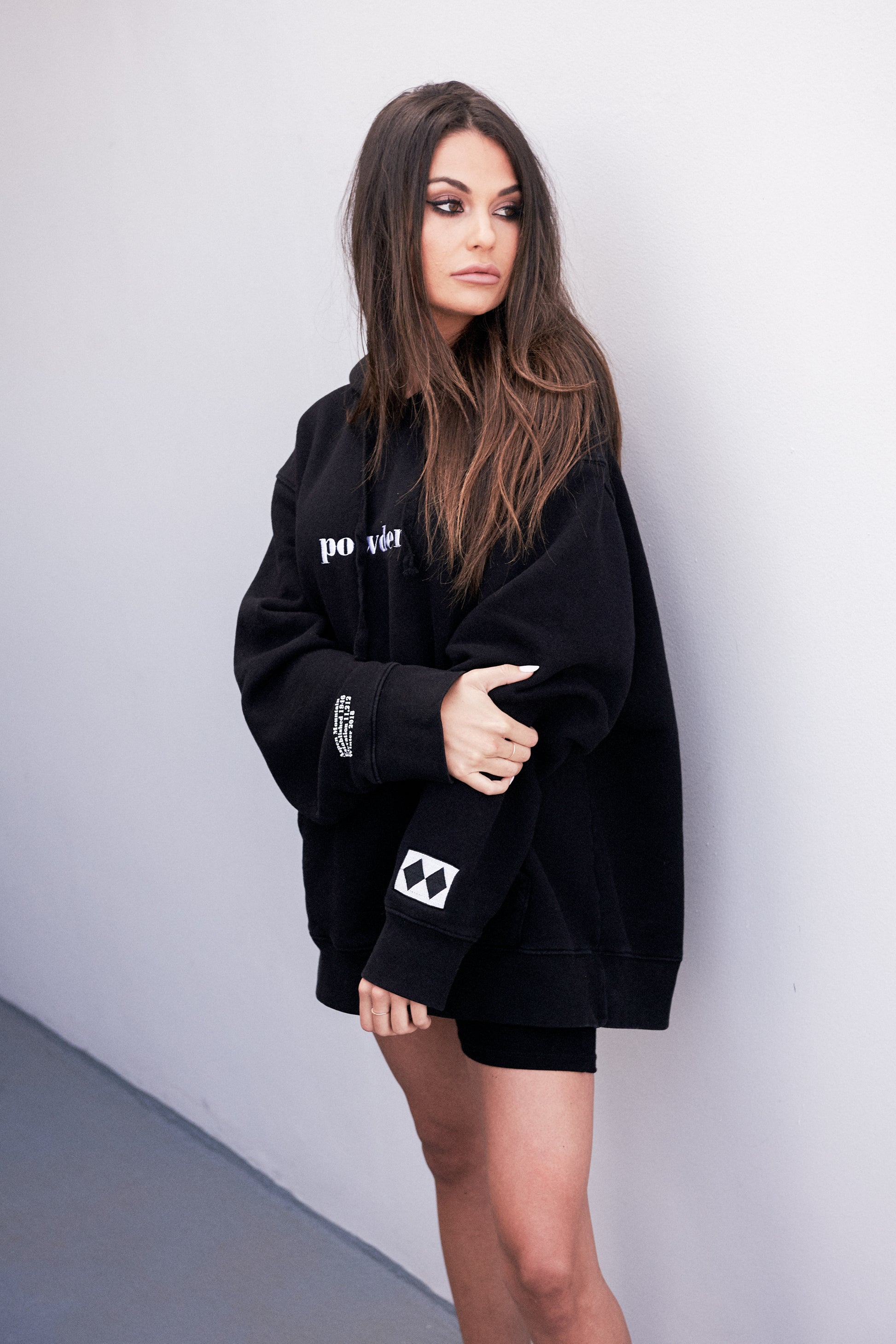Black Plain Hoodie - PowderLA